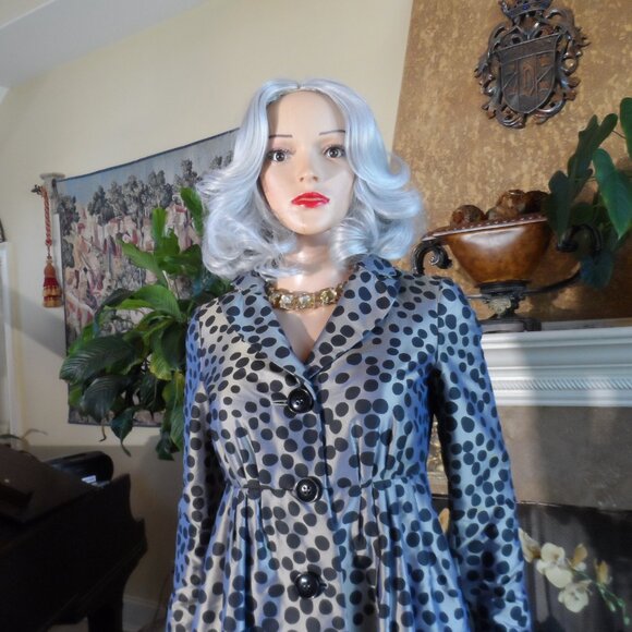 New Moschino CheapandChic Gold/Black Print 100% Silk Front Button Coat Size 4 - Picture 4 of 16